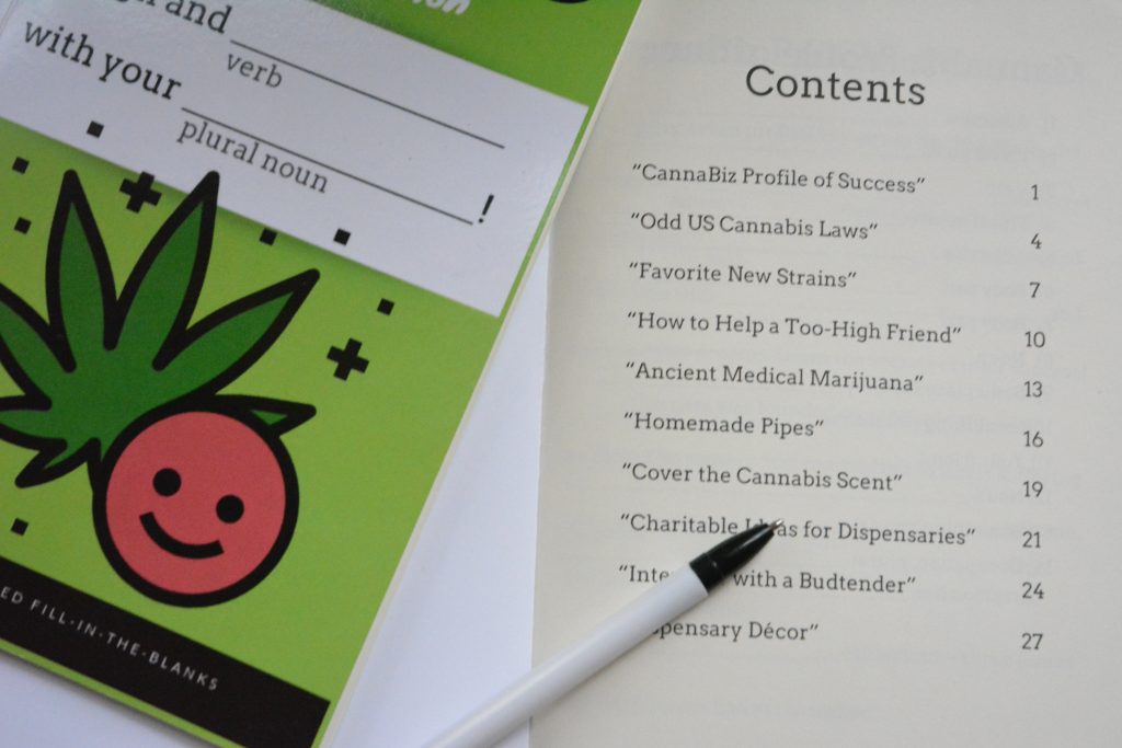 Table of contents on the 420Libs cannabis book