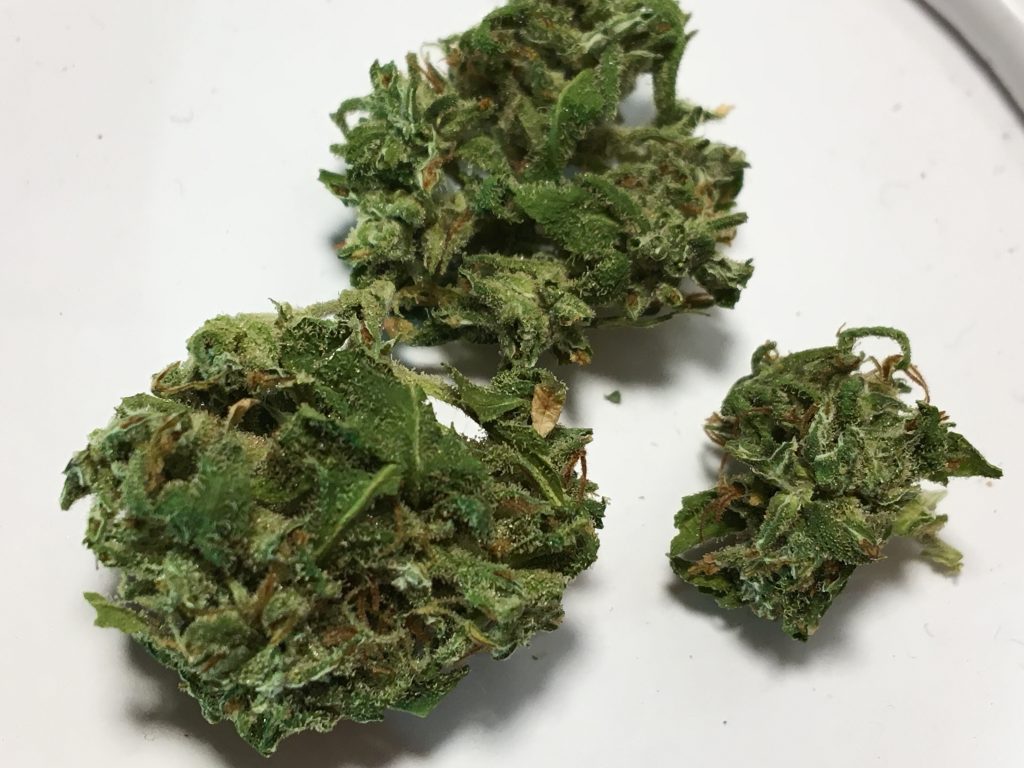 Upclose shot of cannabis from the Trois et Demi review