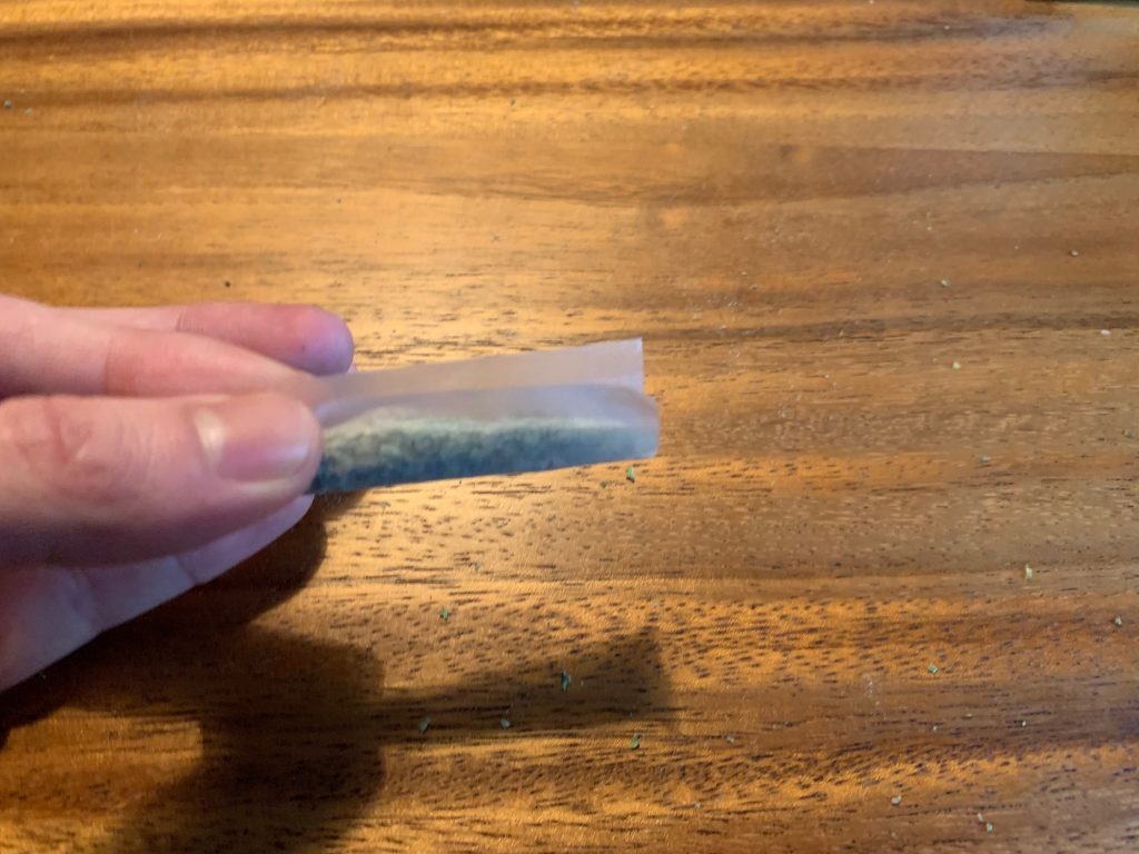 the joint being pinched prior to rolling